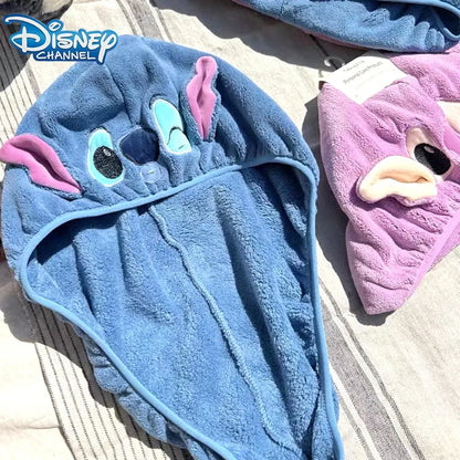 Disney Stitch Dry Hair Cap Cute Absorb Water Quick Drying Towel Cartoon Turban Wiping Turban Hair Drying Towel Party Child Gift