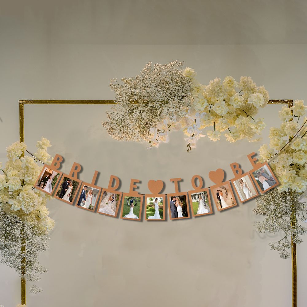 Bridal Shower Party Photo Frame Banner Bride To Be Photo Display Photo Frame Wedding Supplies Bachelorette Party Garland Flags