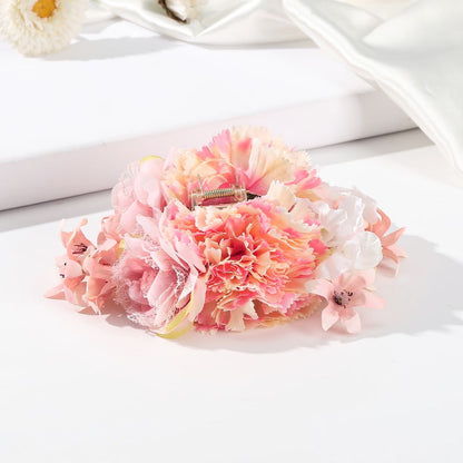 Haimeikang Simulated Flower Hair Claws Hair Clip Women Wedding Holiday Fashion Ponytail Hairpin Hair Accessories Hair Crab