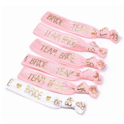 6/11pcs Bachelorette Party  Wristbands Team Bride Bracelet Bride To Be Decoration Hen Party Wedding Supplies Hair Ties