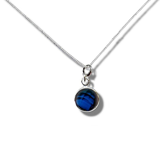 September Birthstone Necklace - bright blue