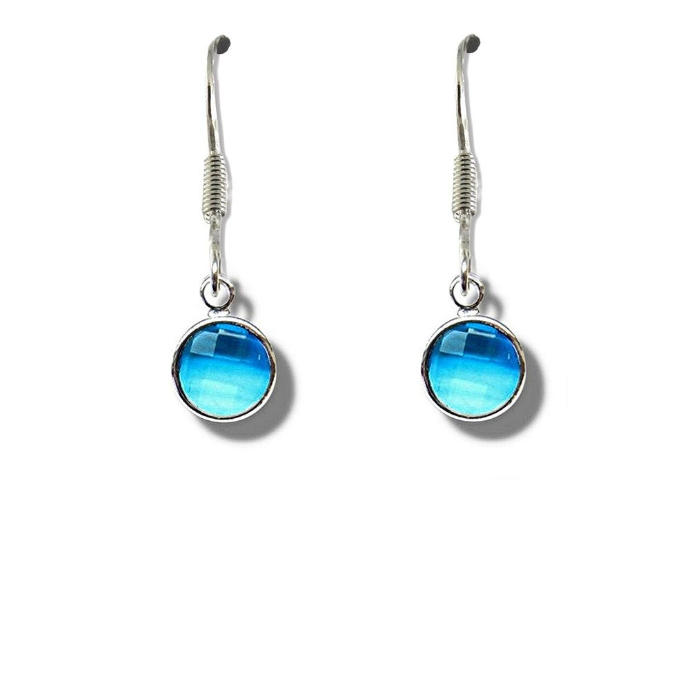 December Birthstone Drop Earrings - teal