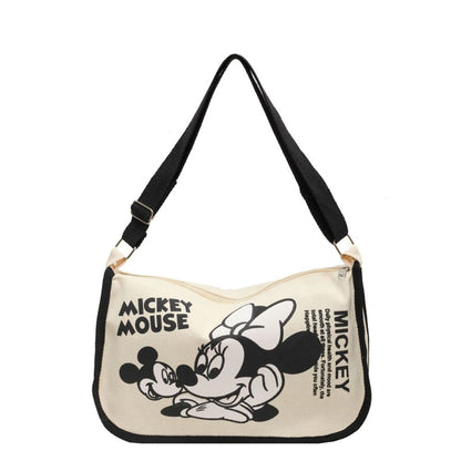 MINISO Disney Serie Cartoon Canvas Bag Large Capacity Handbag Snoopy Shoulder Bag Women Crossbody Bag Adjustable Shoulder Straps