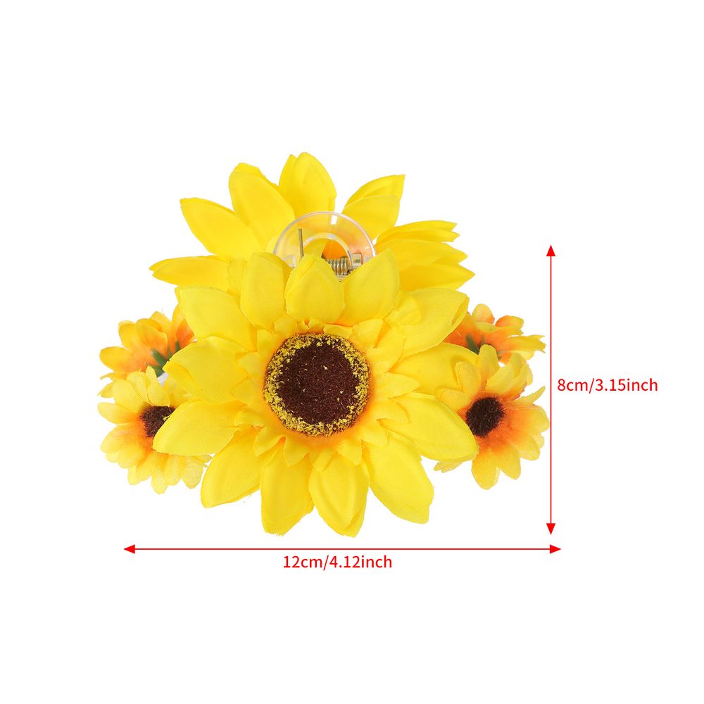 Simulated Sunflower Flower Hair Claws Hair Clip Women Holiday Fashion Ponytail Hairpin Hair Accessories