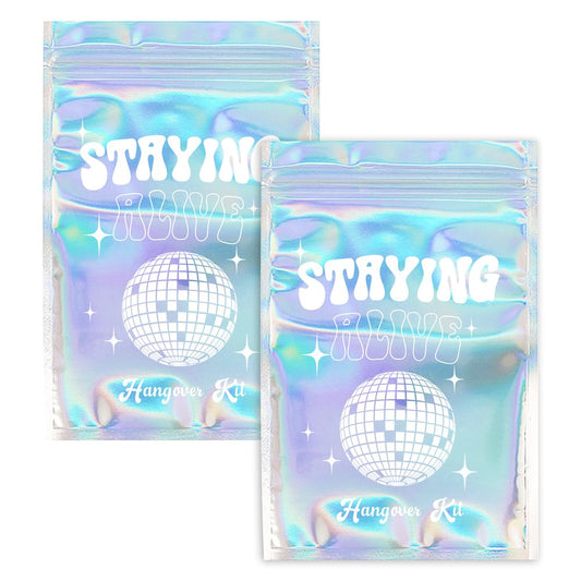 Stayin Alive  Hangover Bags Recovery Kit 10pcs for Bachelorette Disco Dancing Party