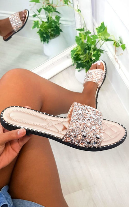 Embellished Slip On Sandals