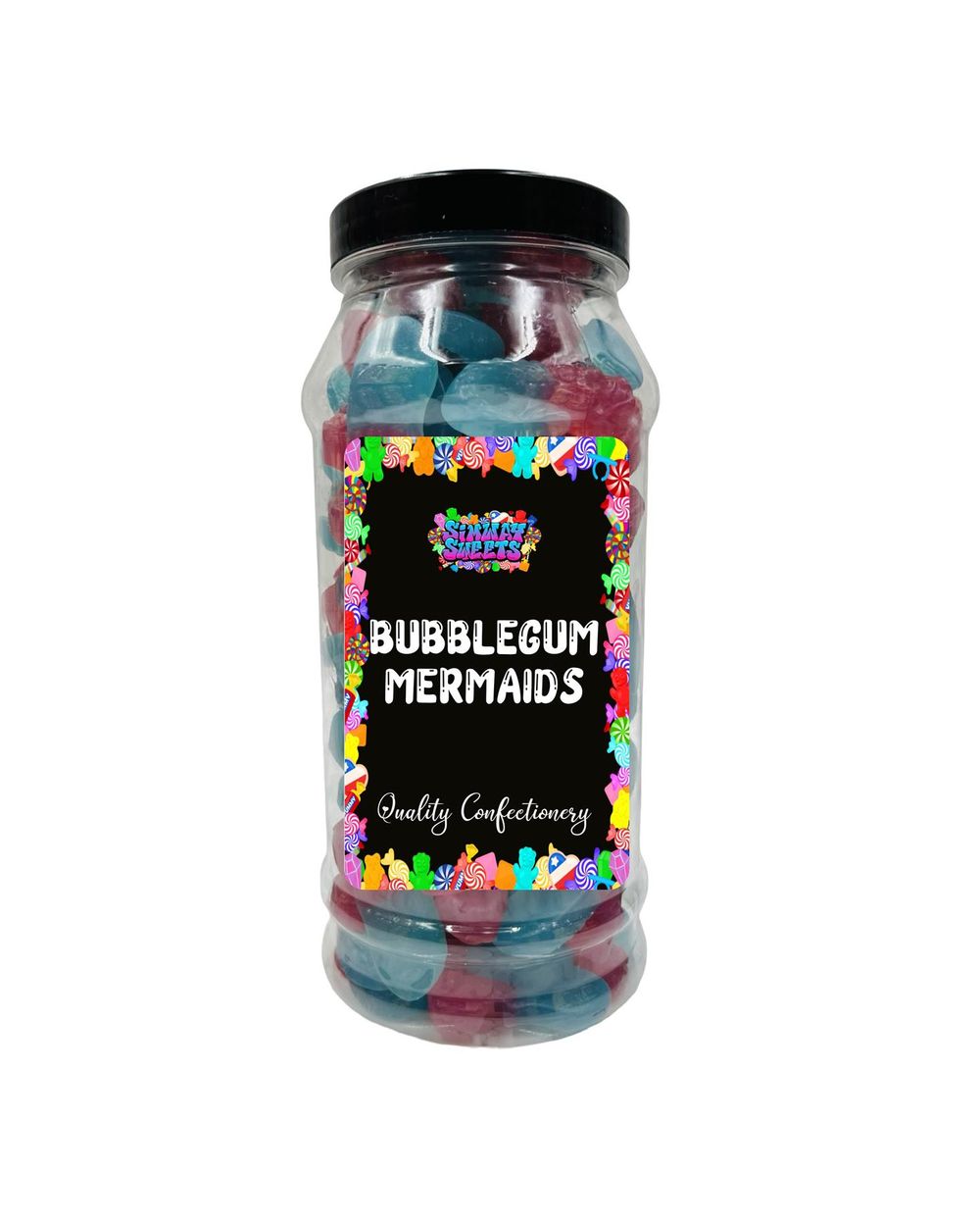 Bubblegum Flavour Mermaids Gummy Chewy Sweets Retro Jelly Sweets Gift Jar