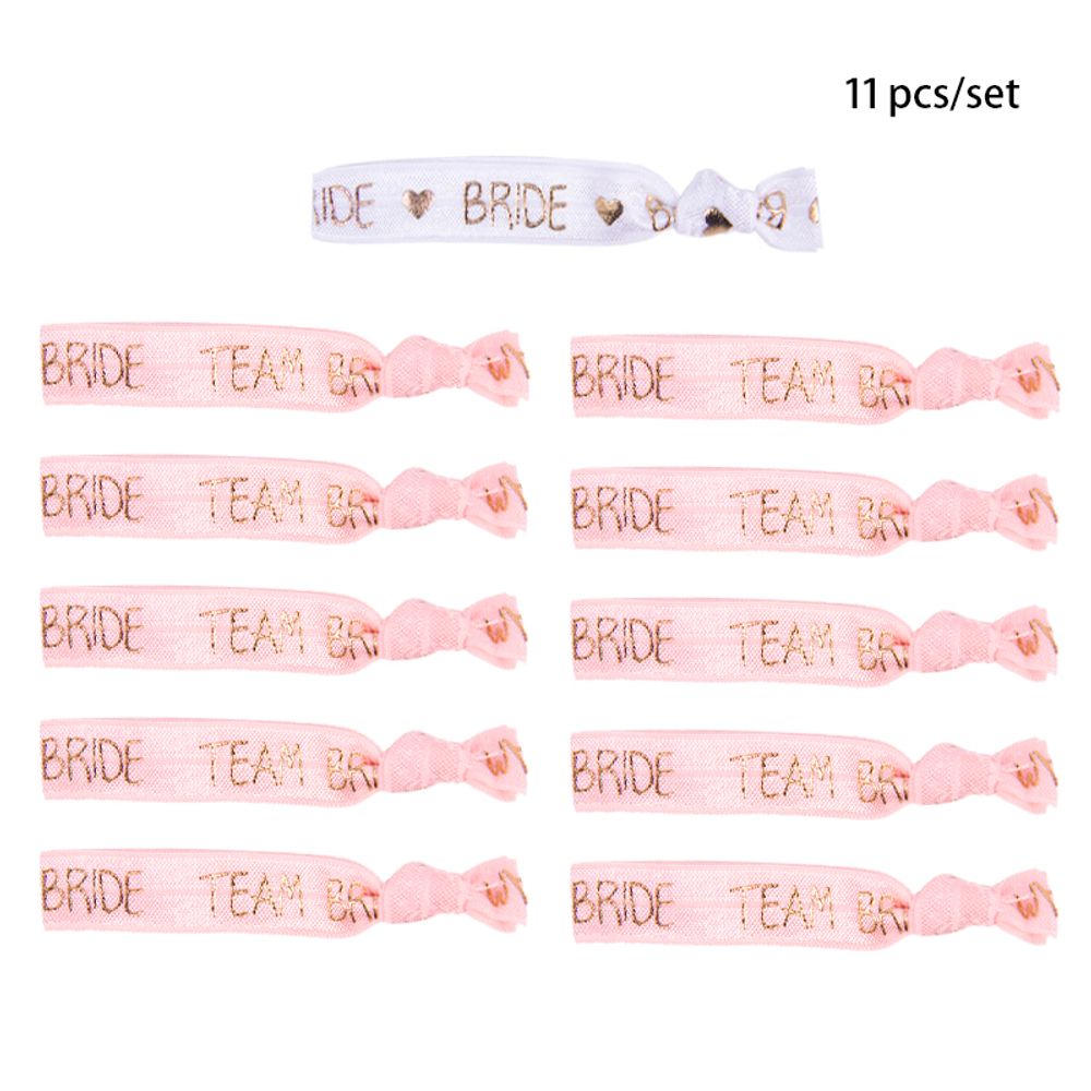 6/11pcs Team Bride Bracelets Bachelorette Party Favors Wristbands Bracelets Bride Tribe Hair Ties Bachelorette Party Supplies