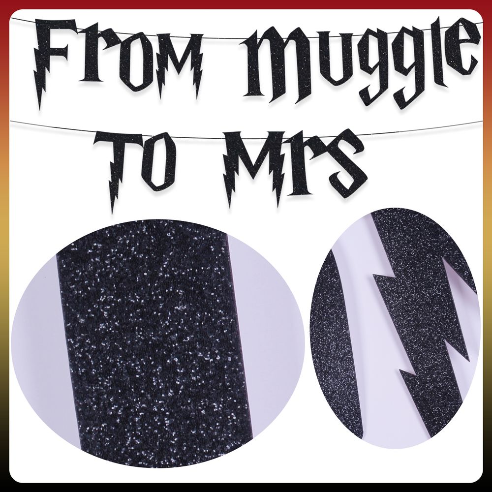 Magic Wizard Bachelorette Party Decorations - From Muggle to Mrs Bridal Shower Banner Party Supplies