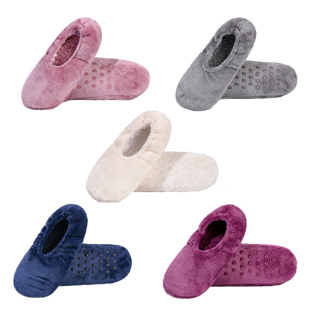 Women's warm thermal anti slip slipper socks