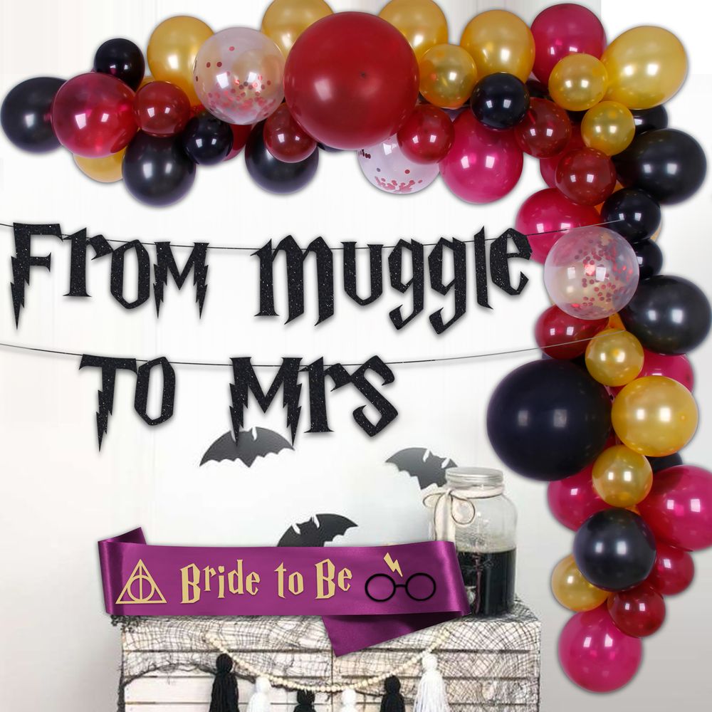 Magic Wizard Bachelorette Party Decorations - From Muggle to Mrs Bridal Shower Banner Party Supplies