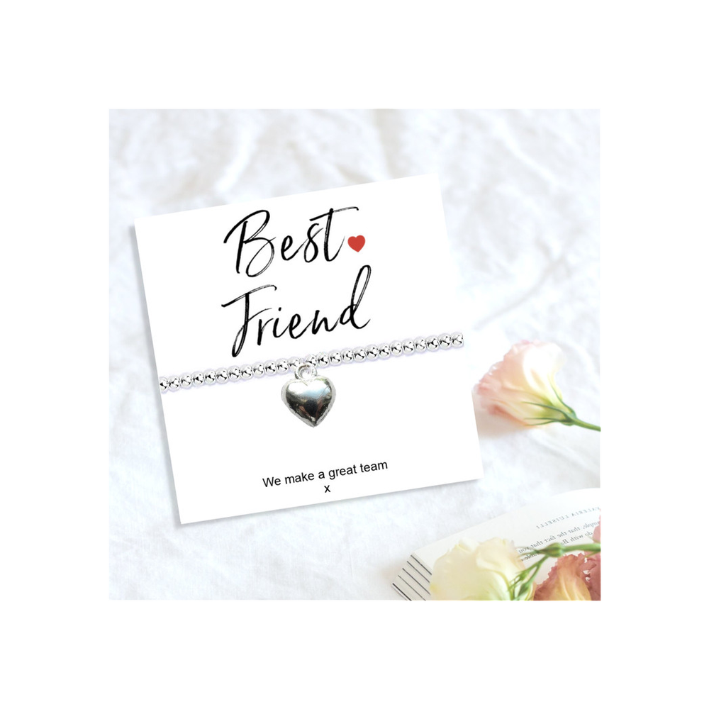 Best Friend Stretch Beaded Bracelet & Message Card