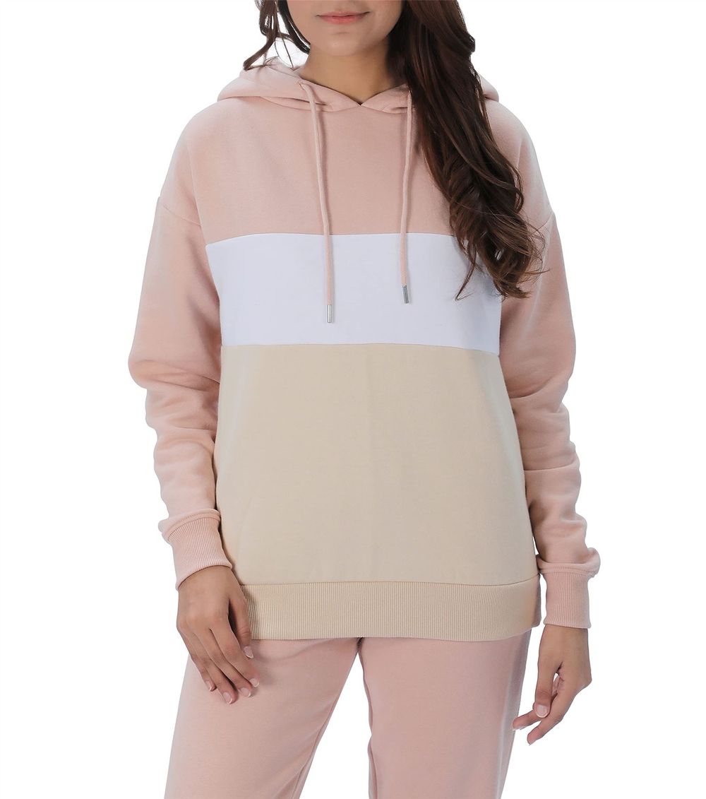 LADIES BLOCK HOODIE BLUSH M