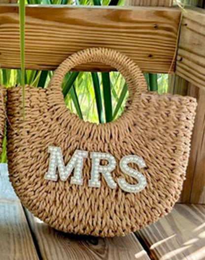 Bride Mrs Wifey Bag beach pool Bridal shower Bachelorette hen party boho rustic Summer wedding Engagement Honeymoon travel Gift