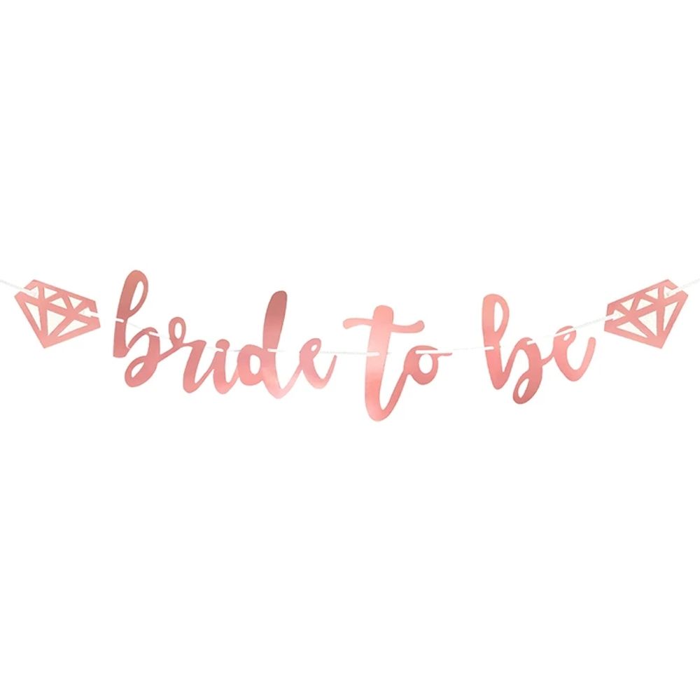 Rose Gold Hen Party Bride To Be Banner Glitter Paper Wedding Dress Diamond Bridal Shower Wedding Bachelorette Party Decoration