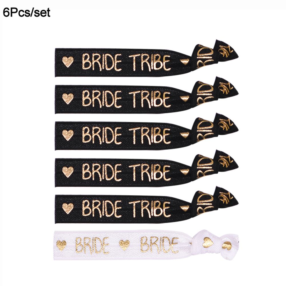 6/11pcs Bachelorette Party  Wristbands Team Bride Bracelet Bride To Be Decoration Hen Party Wedding Supplies Hair Ties