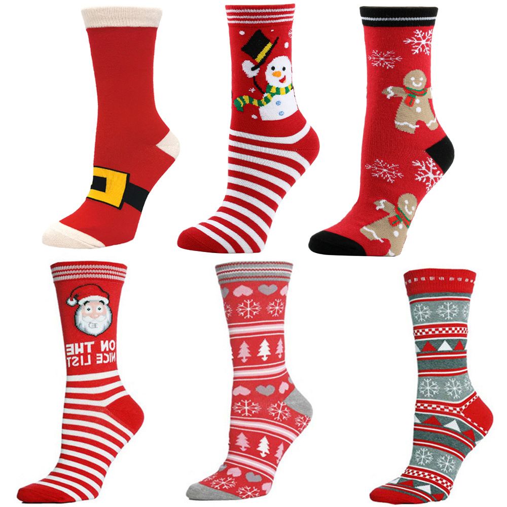 1 Pair Christmas Socks Elk Women Men's Socks New Year Personality Mid-tube Socks Christmas Cotton Kriss Kringle Gift Cotton