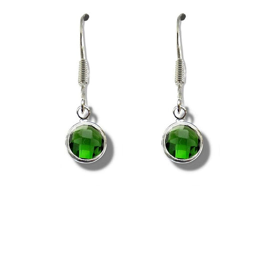 May Birthstone Drop Earrings - dark green