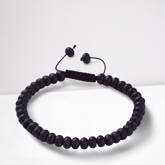 Men's Black Lava Bead Bracelet