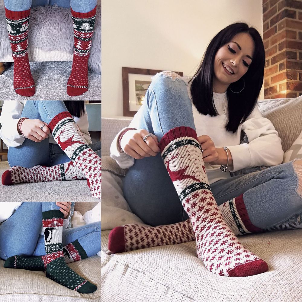 Ladies Wool Xmas Socks