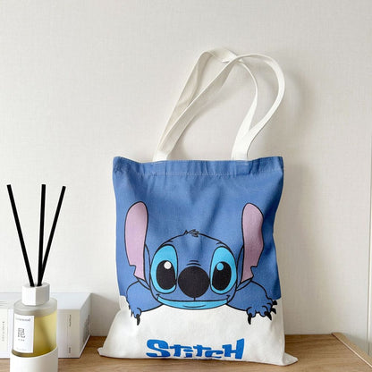 MINISO Diseny Stitch Bag Crossbody Bag STITCH Cartoon Peripheral Cute Canvas Shoulder Lilo and Baby Same Shopping Girls' Bag