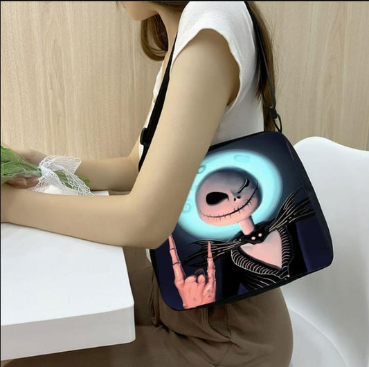 Disney The Nightmare Before Christmas Crossbody Bag for Women Jack Skellington Cartoon Pattern Underarm Bag Girls Shoulder Bags