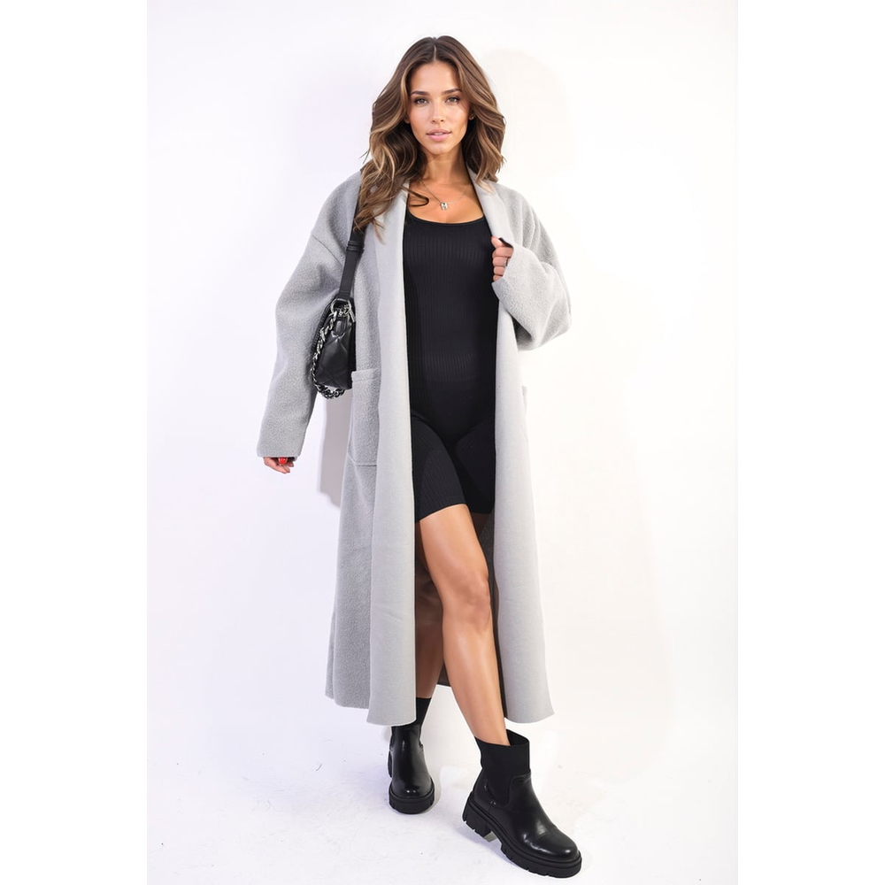 Two Tone Zip Front Oversized Long Sleeve Shirt