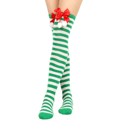 Christmas Bowknot Long Socks Over The Knee Bowknot Long Socks Holiday Ball Socks Cute Dress Socks for Women Lady Girls