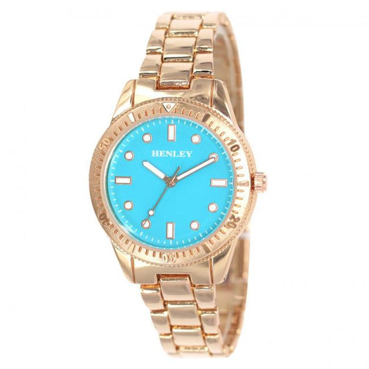 Henleys Ladies The Candy Rose Bracelet Watch Turq - H07318.6