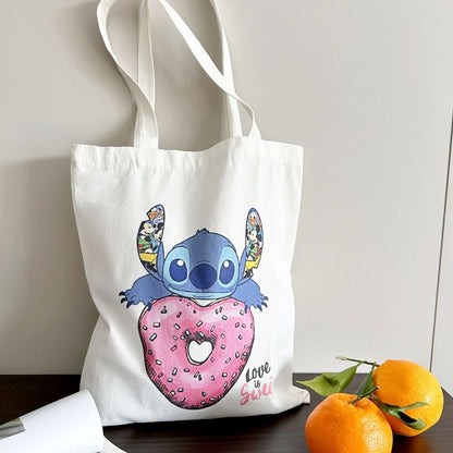 MINISO Diseny Stitch Bag Crossbody Bag STITCH Cartoon Peripheral Cute Canvas Shoulder Lilo and Baby Same Shopping Girls' Bag