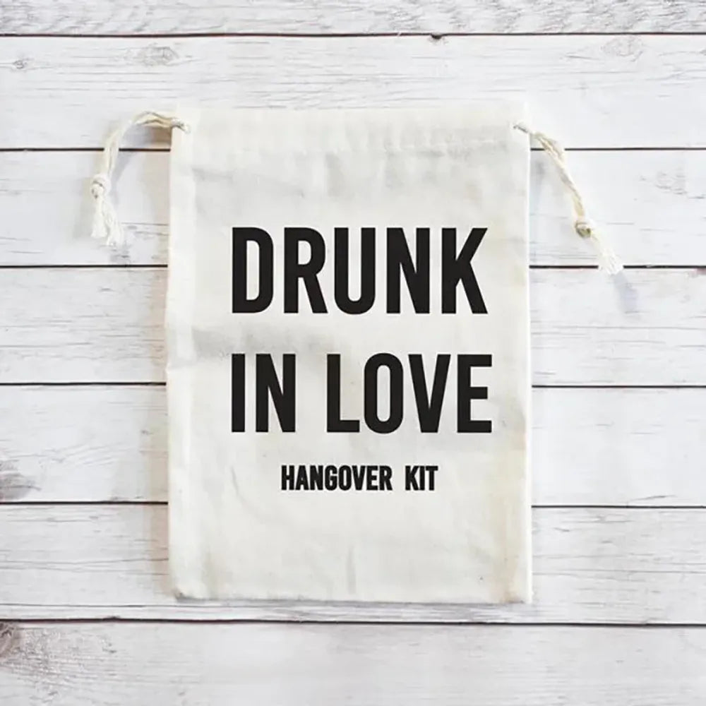 5pcs Drunk in love Hangover Kit bags Bachelorette hen Party bridal shower bride to be Engagement wedding table decoration gift