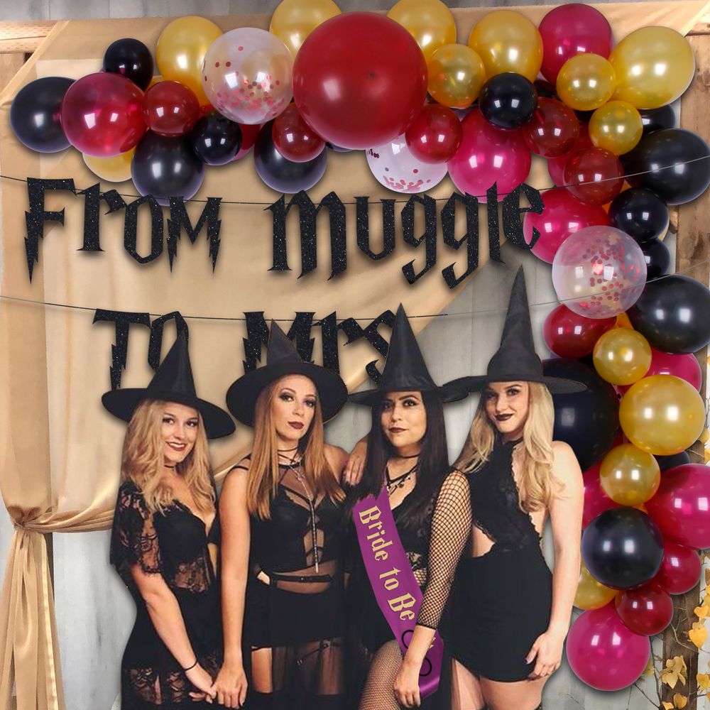 Magic Wizard Bachelorette Party Decorations - From Muggle to Mrs Bridal Shower Banner Party Supplies