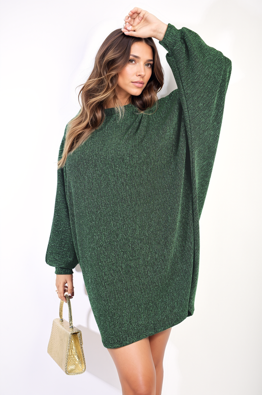 Oversized Glitter Longsleeve Top