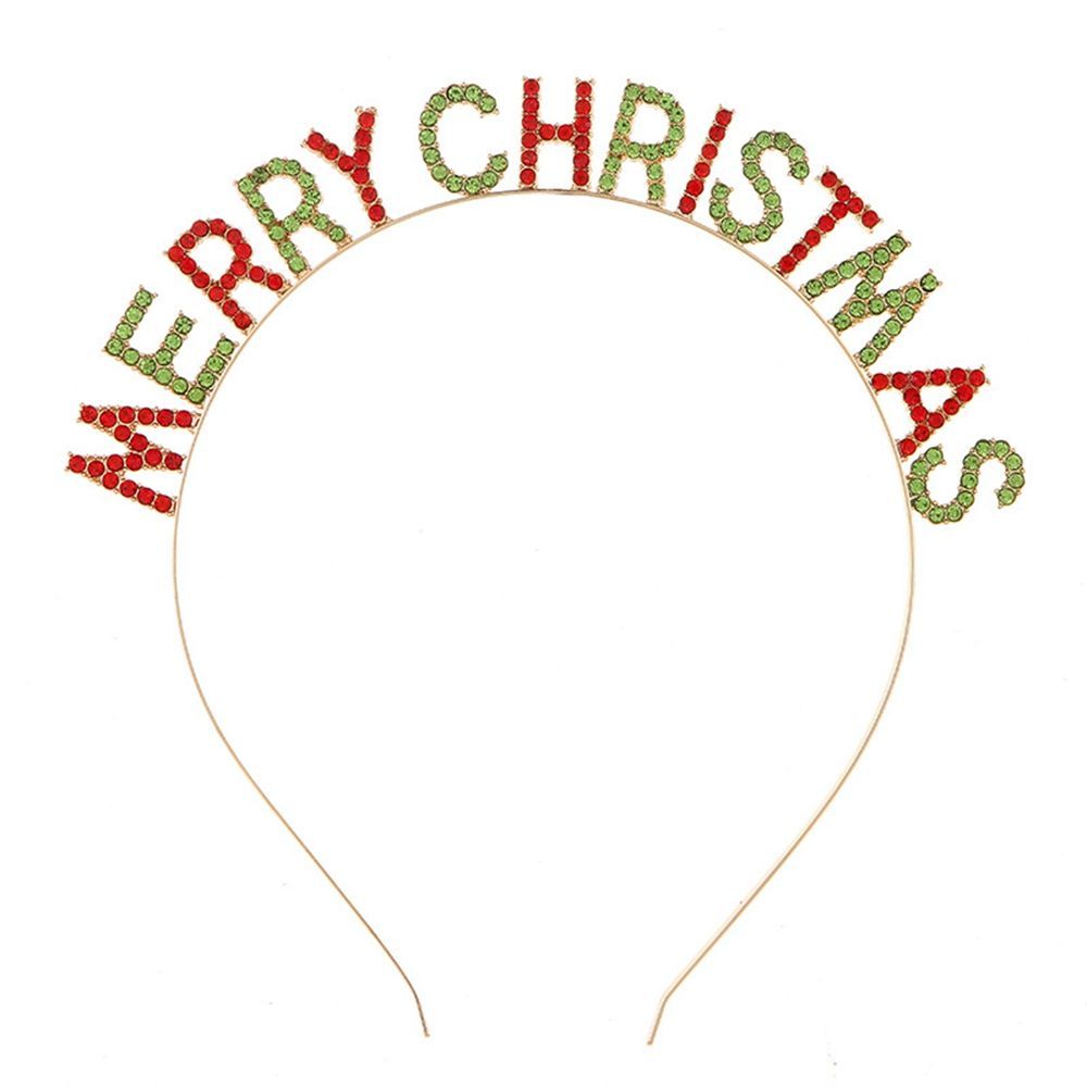 New Year Headdress Christmas Gift Female Jewelry Merry Christmas Headband Korean Style Hair Hoop Rhinestone Crown