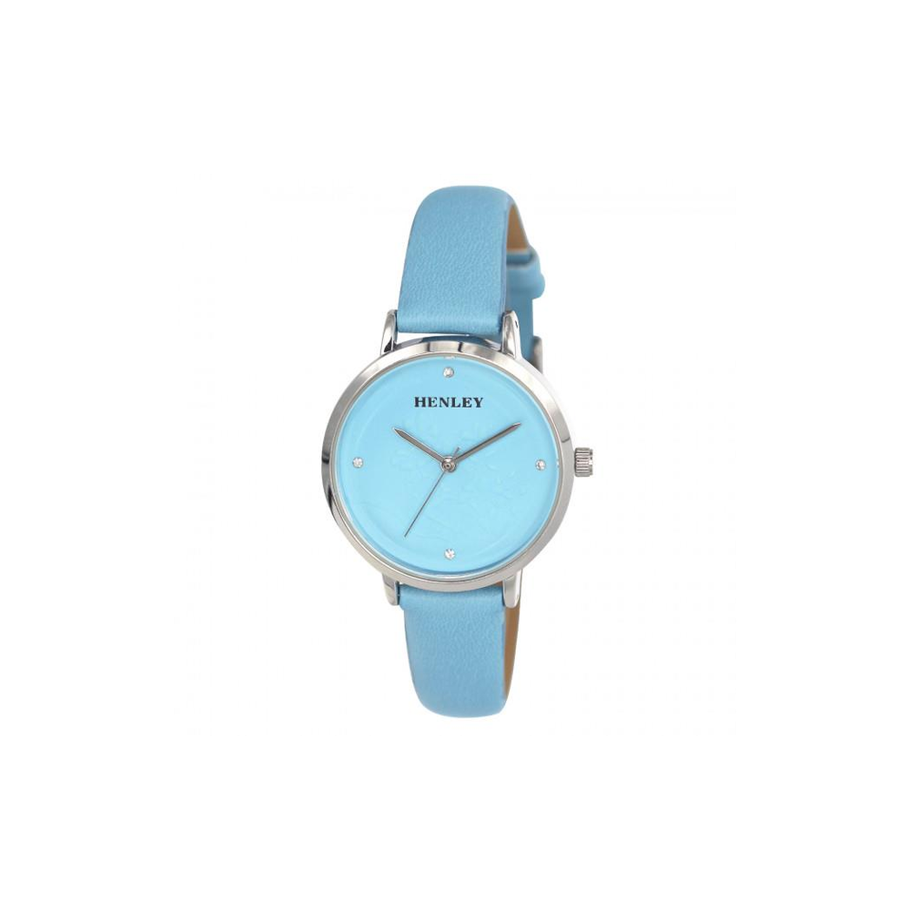 Henleys Ladies Embossed Branchlet Watch - Blue H06169.6