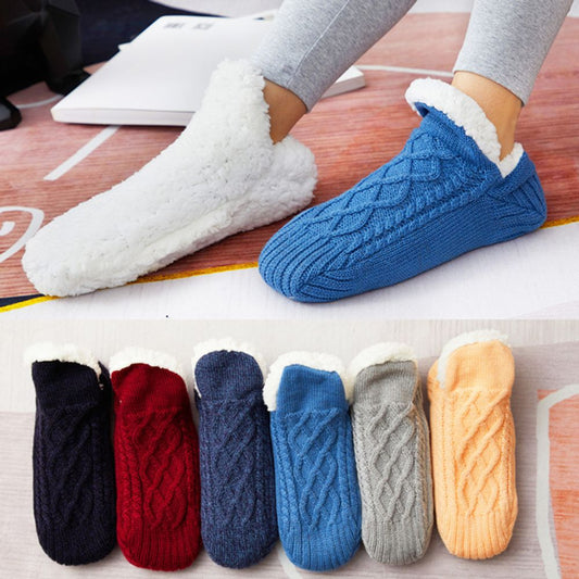 Women's knitted slipper socks thick non slip