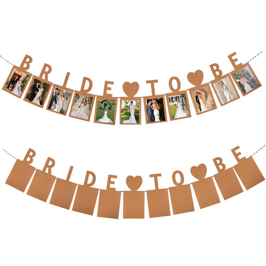 1set Bride to be Photo banner Garland flags for Bachelorette Party Hen Party Bridal Shower Engagement Party Wedding Shower