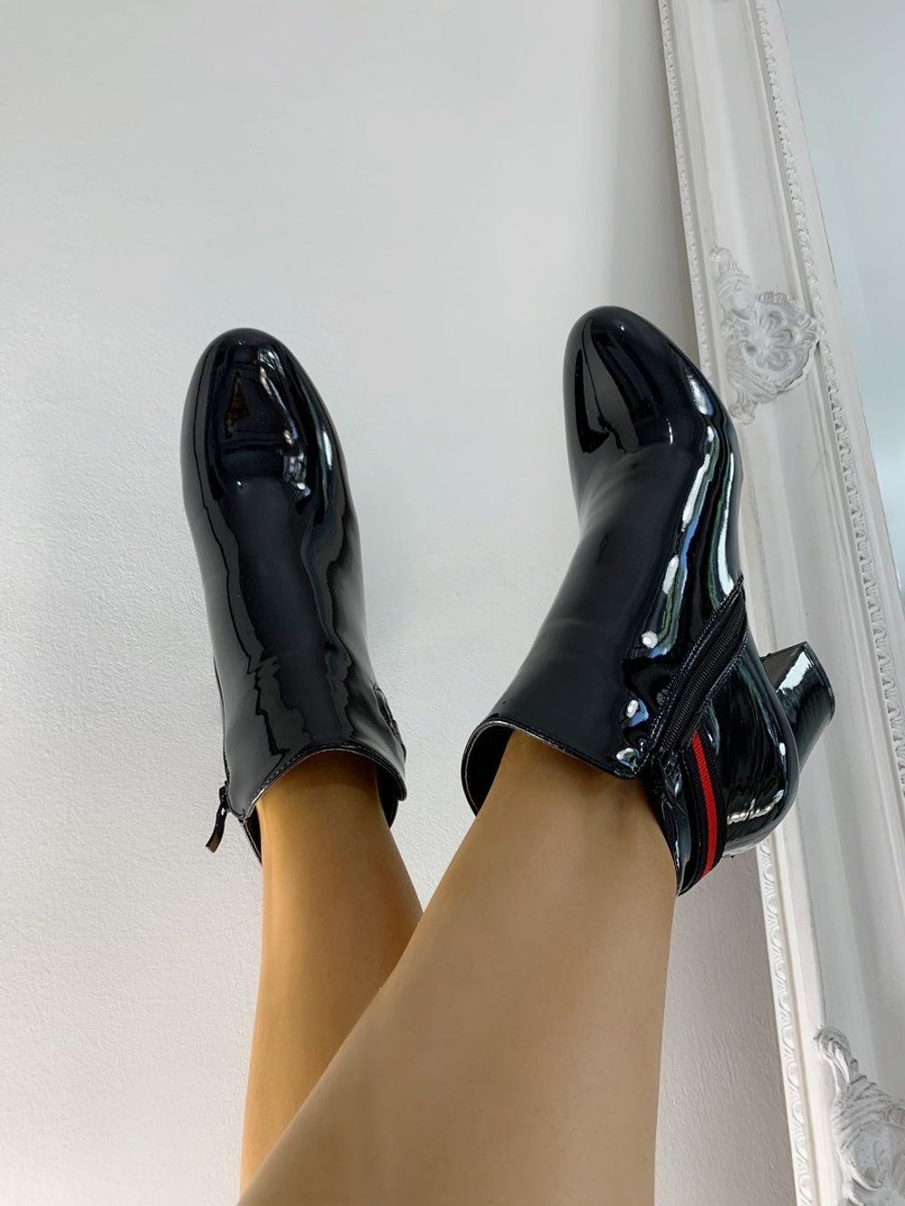 Patent Heeled Ankle Boots