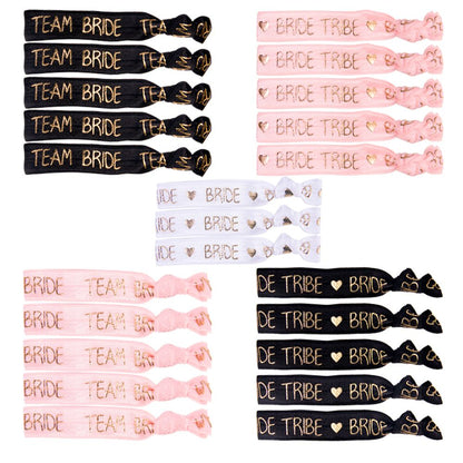 6/11pcs Team Bride Bracelets Bachelorette Party Favors Wristbands Bracelets Bride Tribe Hair Ties Bachelorette Party Supplies