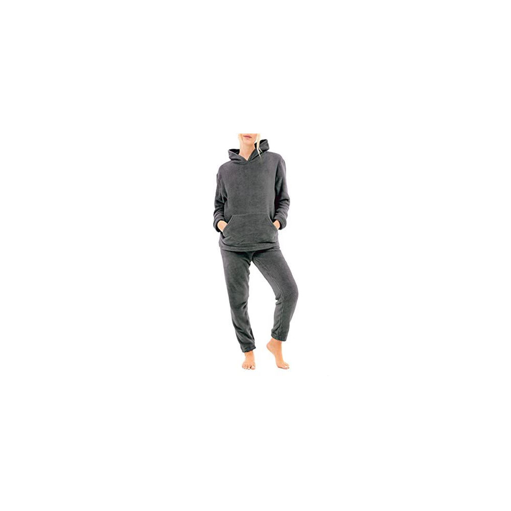 LADIES FLEECE HOODIE & JOGGER SET CHAR M