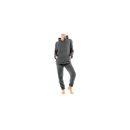 LADIES FLEECE HOODIE & JOGGER SET CHAR M