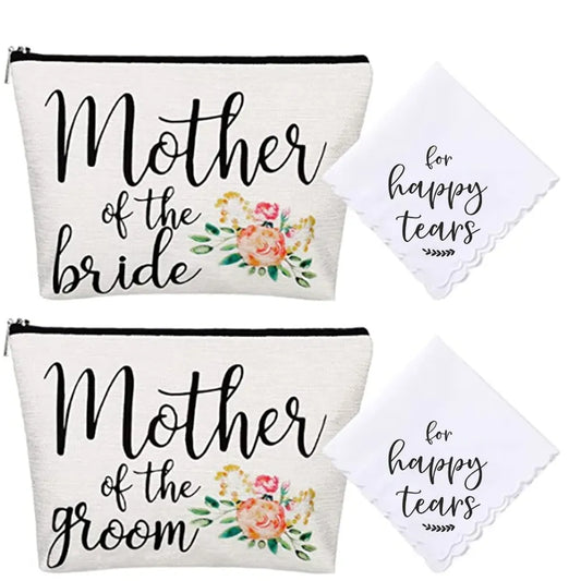 for happy tears handkerchief wedding day Engagement favor mother of the groom bride Makeup Bag Bridal shower gift present