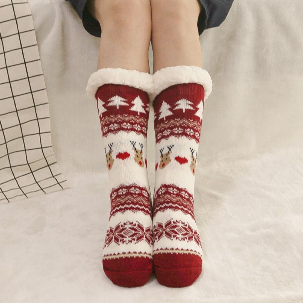 Christmas socks non-slip plush