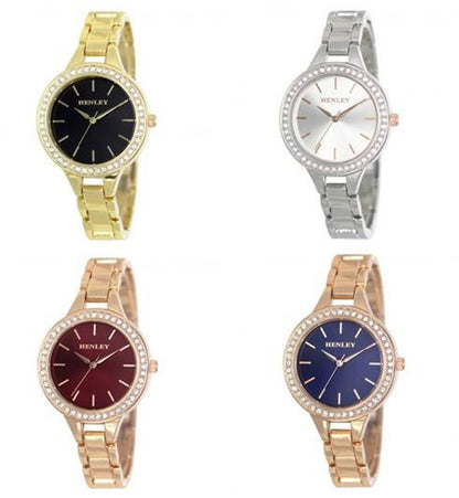 Henley Ladies Bling Bracelet Watch H07323 Available Multiple Colour