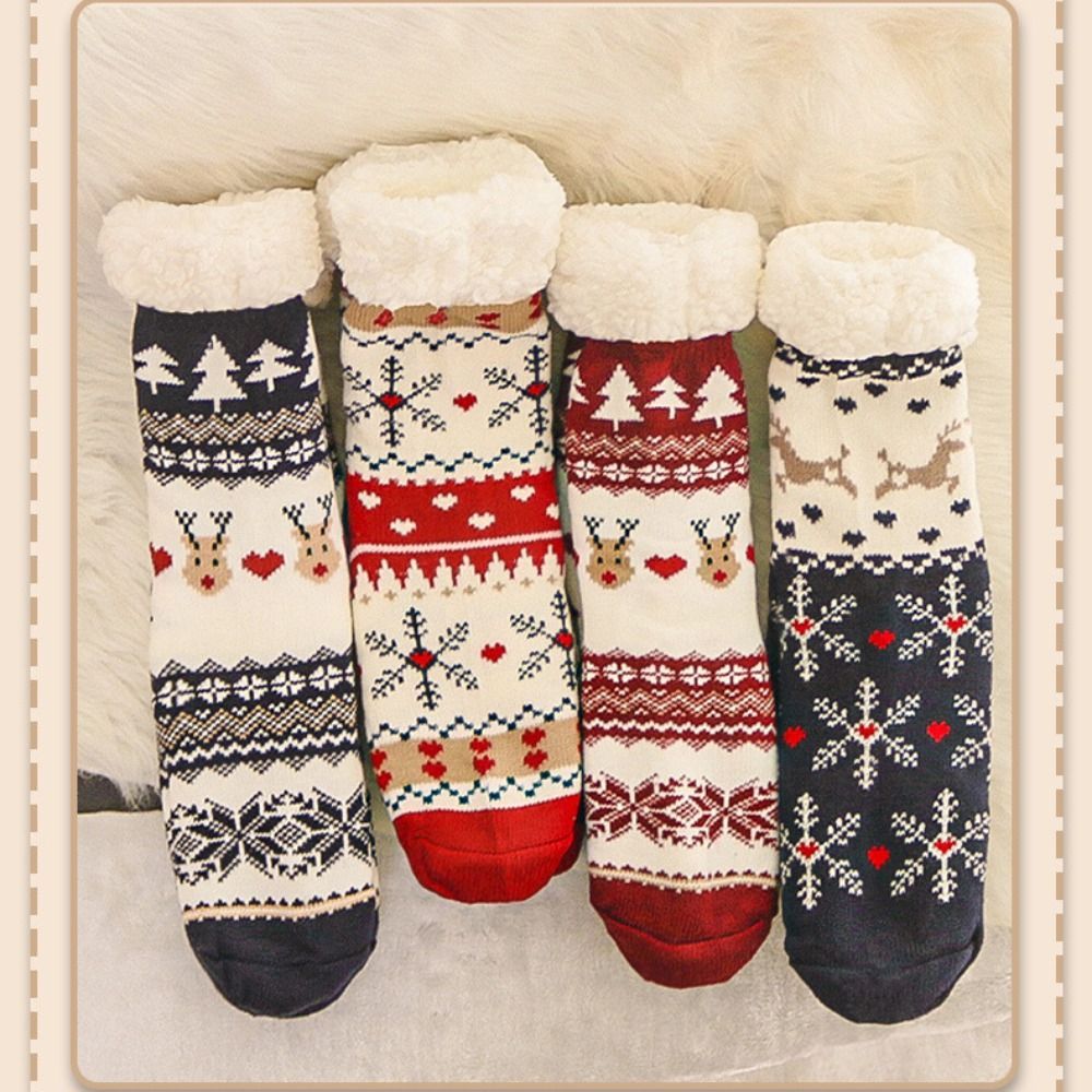 Christmas socks non-slip plush