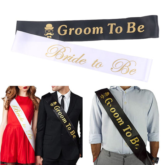 1Pc Bride To Be/Groom To Be Sash Wedding Decoration Bridal Shower Satin Sash Bachelorette Party Hen Party Decor