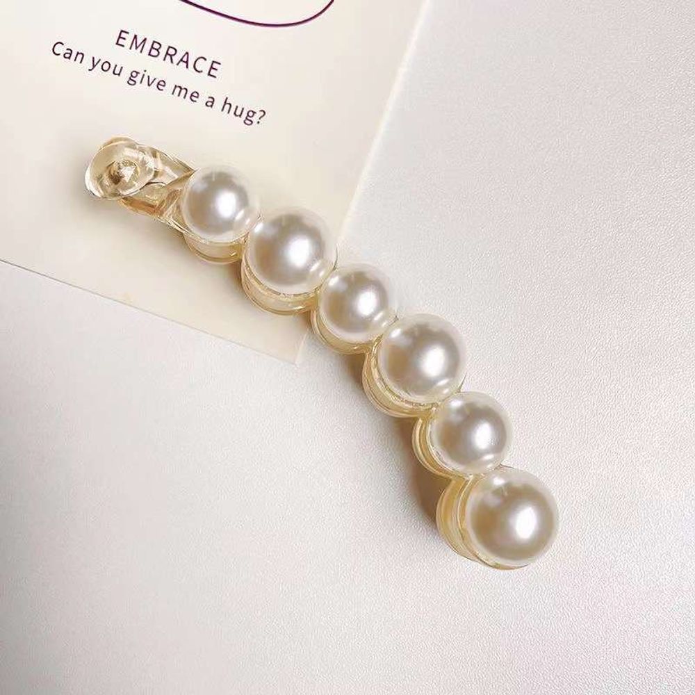 multi-pearl long hair clip hair claw for ladies girls women's hair accessories