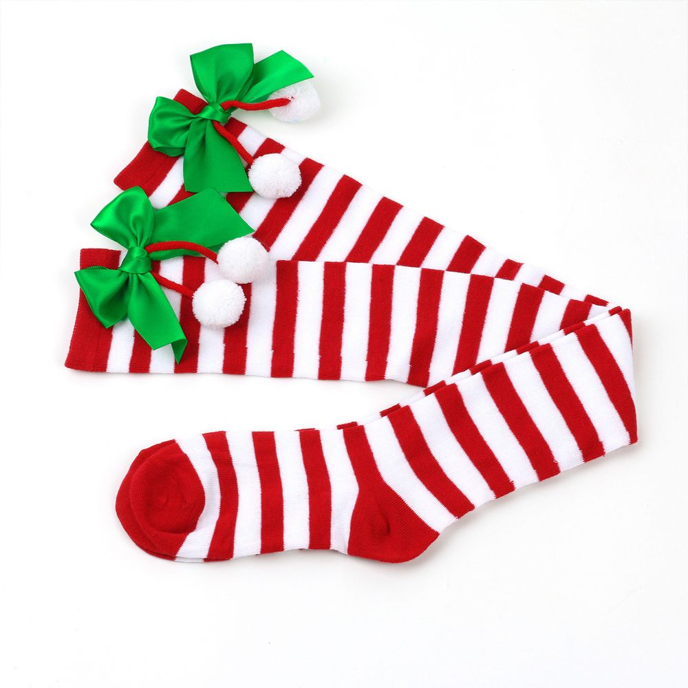 Christmas Bowknot Long Socks Over The Knee Bowknot Long Socks Holiday Ball Socks Cute Dress Socks for Women Lady Girls