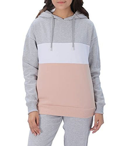 Ladies Block Hoodie L GREY