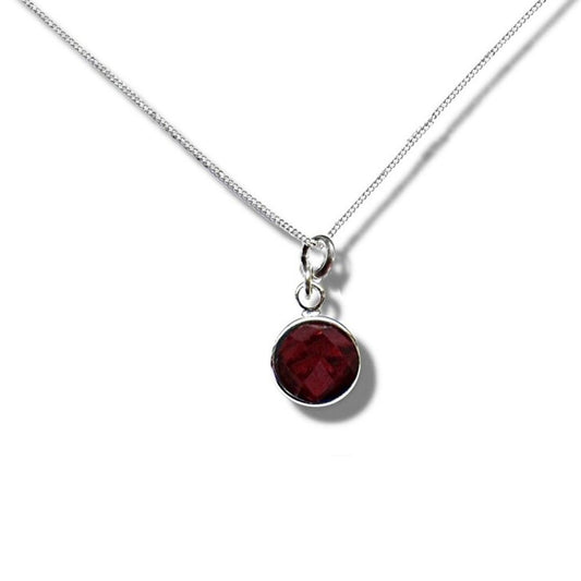 January Birthstone Necklace - Dark Red